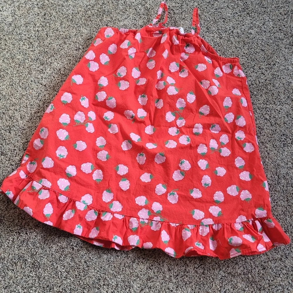 H&M Strawberry Red Sun Dress Size 6-7 - Picture 3 of 5